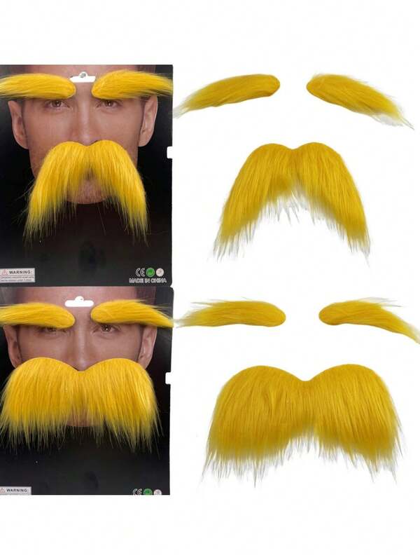 A Set Of Self-Adhesive Fake Beards For DIY, Beard, Novelty, Costumes, And Halloween Parties. This Self-Adhesive Beard Is Perfect For Theater, Role-Playing, And Parties. It Can Be Used Multiple Times, Saving You Money And Providing Unlimited Character Possibilities, Enhancing Character Transformation And Enjoying Unforgettable Experiences.