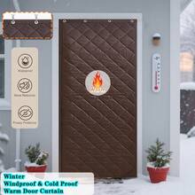 1 pezzo Tenda isolante termica per porta, copertura per veranda invernale, antivento e calda, protezione dal freddo e dal calore, in tessuto Oxford, fibra di cotone spessa, tappeto divisorio per porta singola, adatto per inverno freddo, soggiorno, garage, camera da letto, grigio, marrone, 90*210CM, 100*210CM