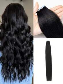 Mini Tape In Hair Extensions Human Hair 10 Pcs Invisible Hair Extensions Double-Sided Invisible Seamless For Thin Hair For Women ,Beginners High Quality Natural Looking Thickening Lengthening Hair Extensions Easy-To-Install,Straight Hair Extensions - S1 - View 1