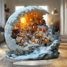 حامل عرض أكريليك بتصميم بوهيمي على شكل هلال القمر - مناسب لديكور المنزل والمكتب، هدية عيد الميلاد المثالية