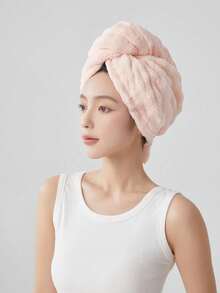 1pc Coral Fleece Extra Large Thick Super Absorbent Hair Drying Towel, Simple Solid Color Towel For Long & Short Hair, Home Use Shower Towels For Beauty Salon, Hotel Sports,Home Essentials, Towel, Skin Care Hair Drying Towel Wrap - Multicolor - View 10