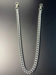 1pc Minimalist Pants Chain, Men's Wallet Chain, Silver Color Pants Chain, Aluminum Pocket Key Chain With Lobster Clasps At Both Ends, Unisex Accessory