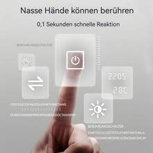 Badspiegel-mit-Beleuchtung 120x60cm, Dimmbar, 3 Farbtemperaturen 3000K-6000K, Badezimmerspiegel mit Entfoggen, Speicherfunktion, LED-Spiegel-Bad, HD Hartglas, Horizontal/Vertikal