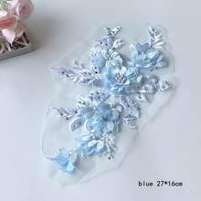 4/2pcs 3D Floral Lace Embroidered Appliques, Polyester With Shiny Sequins And Beads, Pink And White Flower Design, Suitable For Crafts, Wedding Bridal Decor, Home Decor, Art Supplies, Weaving, Embroidery Patches