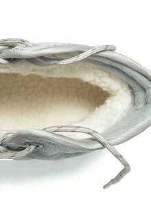 baasploa Zapatos deportivos con suela gruesa y forro de felpa para mujer - Un artículo de moda imprescindible para el invierno al aire libre, Botas de mujer con cordones para exteriores, Botas de trabajo de viaje de moda y cómodas de cuero antideslizante de alta, Zapatos de mujer, Zapatos deportivos con suela gruesa, Botas de invierno, Zapatos de mujer, Botas de felpa, Zapatos de cuña, Zapatos de paz, Zapatos deportivos de marca, Zapatos casuales