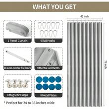 Blackout Accordion Style Magnetic Door Curtain For Closet Pleated Folding Doorway Curtain Accordion Door Interior Room Divider Bedroom Bathroom Living Room 42x78Grey - Xám - Xem 2