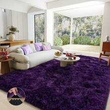 8x10 Feet Christmas Large Purple Area Rugs For Living Room, Rugs For Bedroom Large Carpet Fluffy Furry Soft Shag Aesthetic Plush High Pile Throw Rug For Dorm Home Decor - Màu tím - Xem 4