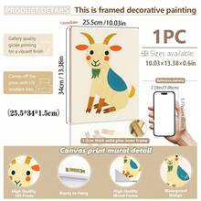 1 gerahmtes/Leinwand Wandkunst, Dinosaurier Tier Thema Dekoration. Badezimmer Wanddekoration. Themen Poster, Schlafzimmer Dekoration, Raumdekoration, Heimdekoration, Ornamente, Winterdekoration für Zuhause, Wanddekoration. Geeignet für Kinderzimmer, Kinderzimmer, Jungen- und Mädchen-Partyräume, Kita-Klassenzimmer Dekoration, wasserfestes Material. Kopfteil Dekorative Tapete, Party Deko Geschenke. Badezimmer Wanddekoration.