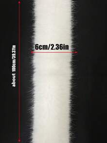 149.86厘米 x 8.99厘米 奢华仿毛皮饰边，柔软蓬松的缝边，是DIY服装和工艺装饰、传统服饰和节日装饰的理想之选，DIY服装配饰 | 装饰饰边 | 柔软毛皮条，圣诞节最佳选择 - 彩色 - 查看 3