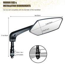 Mountain Bike Rearview Mirror, Foldable Bicycle Flat Reflective Mirror, 360 Degree Rotatable Rear View Mirror With Adjustable Tilt Angle, High-Definition, Includes Installation Tool, Cycling Accessory - Multicolor - View 5