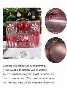 40pcs Christmas Ball Ornament Set - Colorful Balls And Snowflakes For Christmas Tree Decoration, Ideal For Holiday Home And Storefront Display