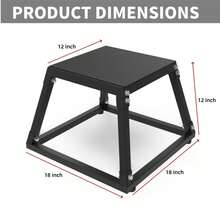 Techigher Plyometric Jump Box, Plyometric Platform Plyobox, Plyo Box, Non-Slip Fitness Exercise Step-Up Box For Home Workout, Conditioning Strength Training, Glutes, Thigh Training - 12in_black - View 2