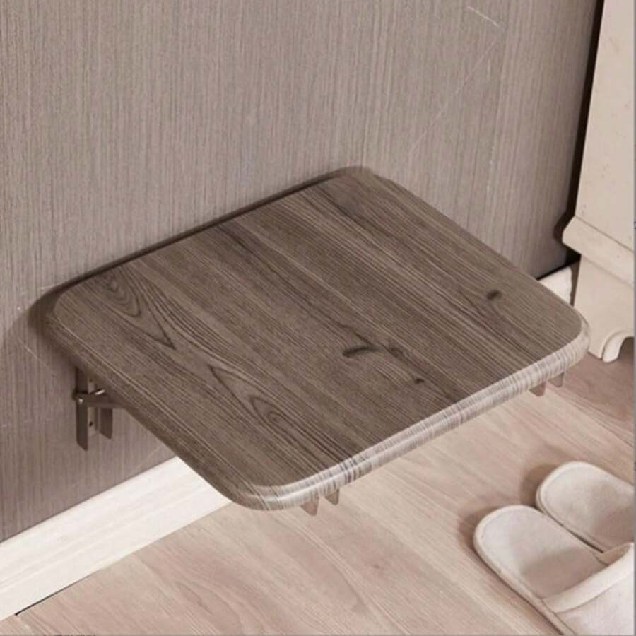 Folding Wall Mounted Shoe Changing Stool, Shoe Wearing Stool Entering Door Stool, High-End Entrance Hall Entrance Foyer Chair, Invisible Household Folding Stool, Bathroom Folding Stool (Grey)