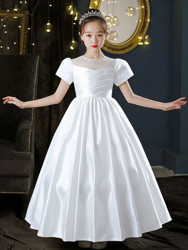 Tween Mädchen Klavierkonzert Tüll Prinzessinnenkleid, Abendkleid