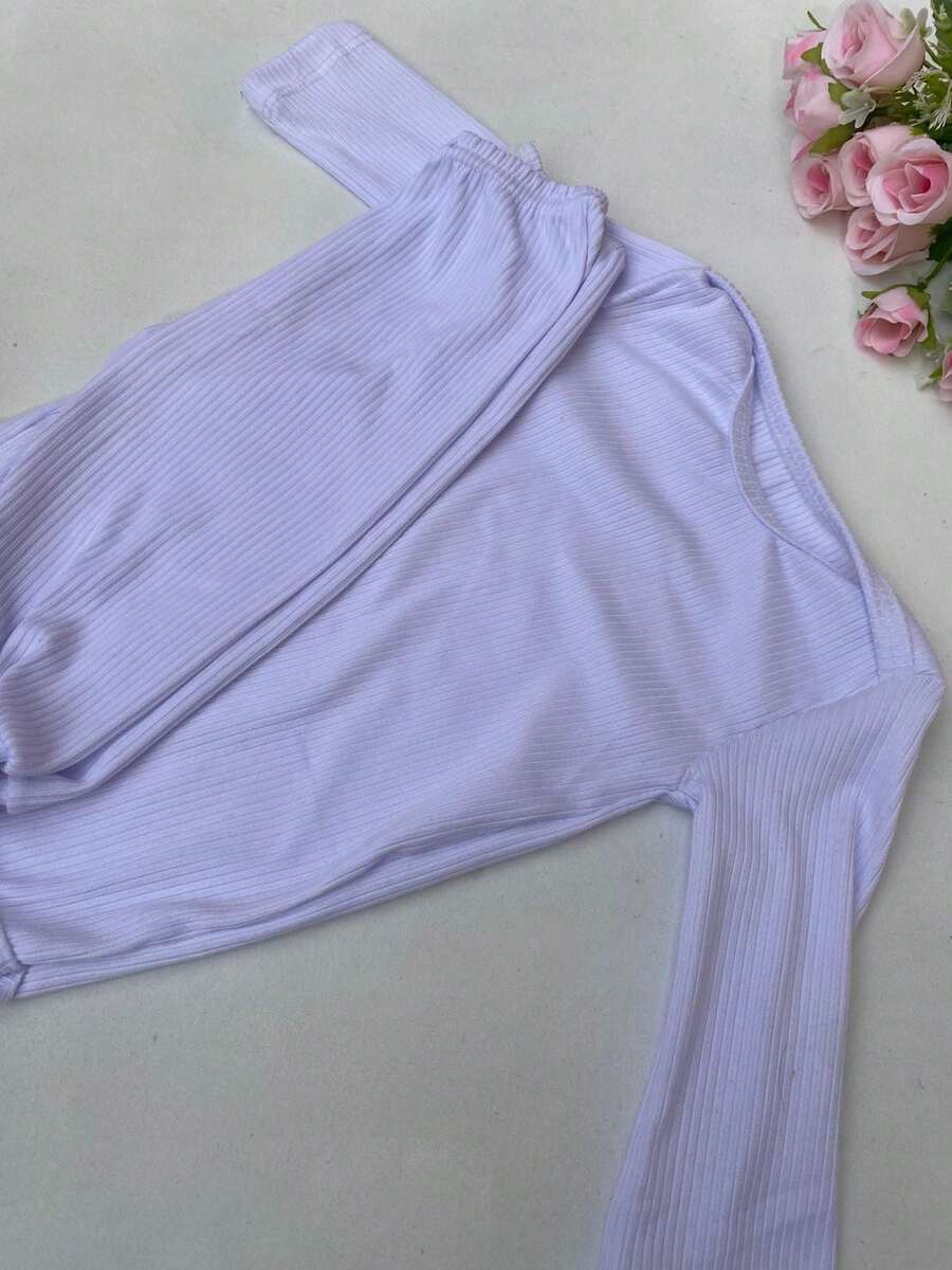 Baby Bodysuit And Pants Set, Rn To G, Long Sleeve, Ruffled, Ribbed, Ruffled, Maternity Outfit, Girl And Boy - 白色 - 查看 1