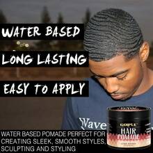 GOIPLE Wave Hair Wax, Men's Strong Hold Water-Based Hair Wax - High Gloss Effect, Creates Smooth Styling, 360° Deep Wave Hair Wax, Styling Pomade Can Freely Shape Various Hairstyles, Suitable For Sports Training, Easy To Use And Improve Hair Quality, All-Day Hold, Suitable For All Hair Types