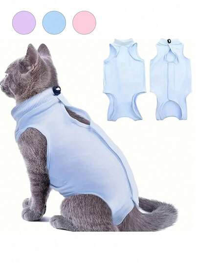 Cat Spay/Neuter Suit, Weaning Sleeveless , Skin-Friendly Soft & Comfortable Casual Anti-Lick Wound Recovery Suit, Easy On/Off, Dog Spay/Neuter Suit, Pet Apparel, Cat Recovery Suit, Pet Supplies