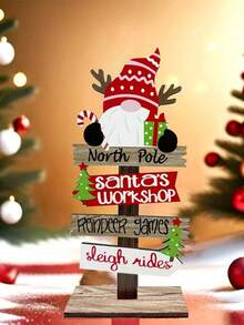 Charming Wooden Christmas Decor Set - Santa, Snowman & Reindeer Ornaments For Desktop Display,Wooden Freestanding Reindeer Personalised Christmas Table Decorations,Personalised Wooden , Personalised Family Christmas Decoration, Christmas Decor, Freestanding Reindeer Family Decorations,