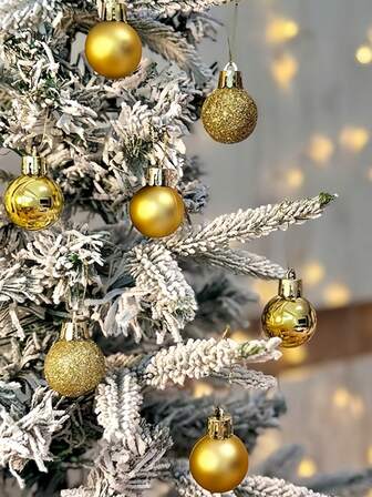 24-Pack Multipurpose Shatterproof Christmas Decorations Set: Versatile 1.2-Inch Mini Plastic Ball Ornaments With Premium Electroplated Coating For Complete Christmas Tree Decorating, Comprehensive Holiday Home Decor Arrangements, Large Christmas Party Supplies, Wedding Festival Decor, And As Essential Components For DIY Craft Projects