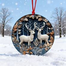 1 Decoração de Natal Acrílica de Cervo, Estilo Clássico, Enfeite de Parede 3D, Decoração Multiuso para Árvore de Natal, Sem Necessidade de Energia, Natal, Adequado para Decoração Doméstica, Decoração de Cozinha, Inverno, Decorações de Cena de Natal, Enfeites de Natal para Pendurar