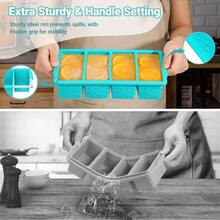 Silicone Freezer Molds Soup With Lid U2013 1 - Cup Soup Container Style Cube Trays Freezer, Meal Prep Food Storage, Freeze 250mL125mL Portions U2013 2 Pack - 湖藍色 - 查看 5