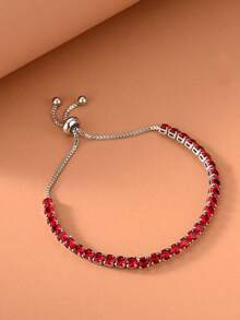 Rhinestone Decor Bracelet - 紅色 - 查看 5