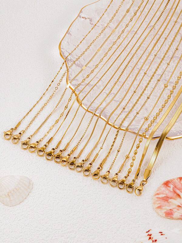 1pc Stainless Steel Chain, Casual & Fashionable, Suitable For DIY Pendant Necklace, Delicate & Petite Design For Women