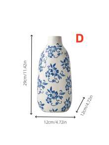 1 Peça Vaso Cerâmico com Design de Porcelana Azul e Branca, Adequado para Segurar Água, Flores Frescas e Arranjos Florais, Um Vaso Decorativo Versátil para Múltiplas Cenas