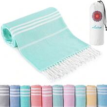 Turkish Beach Towels Vacation Essentials Quick Dry Sand Free Oversized Bath Pool Swim Towel Extra Large XL Blanket Adult Travel Cruise Accessories Must Haves  Stuff Necessities - ThinnerAqua172x36英寸 - 查看 1