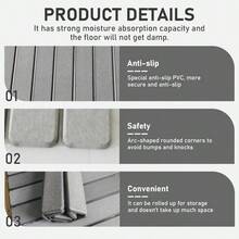 Alfombrilla de bao de Piedra diatomita 40, 6x 30, 5 ultraabsorbente y Secado rpido Plegable y Antideslizante para Cocina Ducha Color Blanco - Blanca - Ver 8