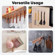 粘性墙钩浴室厨房 24 件装重型 22 磅（最大）免钉粘性衣架带不锈钢挂钩实用毛巾浴室天花板挂钩 - 彩色 - 查看 4