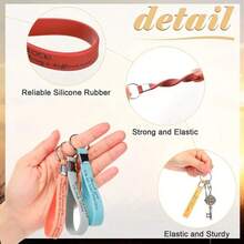 [Set de 30 llaveros inspiradores] Set de 30 llaveros de silicona inspiradores - Citas de aprecio a los empleados y motivación de equipo - Anillos de llaves de plástico y metal para regalos a compañeros de trabajo y personal; Citas de energía positiva como "Suficientemente bueno", "Fuerte, hermoso, amado y apreciado" - Colores suaves (rosa, azul, verde, morado, naranja)