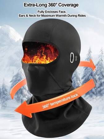 1Pc Winter Thermal Balaclava With Fleece Neck Warmer – Windproof Face Mask For Men & Women, Skiing, Motorcycle, Cycling – Full Coverage, Soft Lined, Helmet-Compatible, Keeps You Warm & Protected