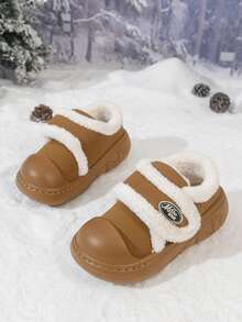 2 Chinelos Térmicos com Sola Grossa de 25cm para Mulheres, Botas de Neve de Moda Outono/Inverno 2020 para Uso Externo, Forro Peludo, Fechamento com , Sapatos de Inverno Quentes