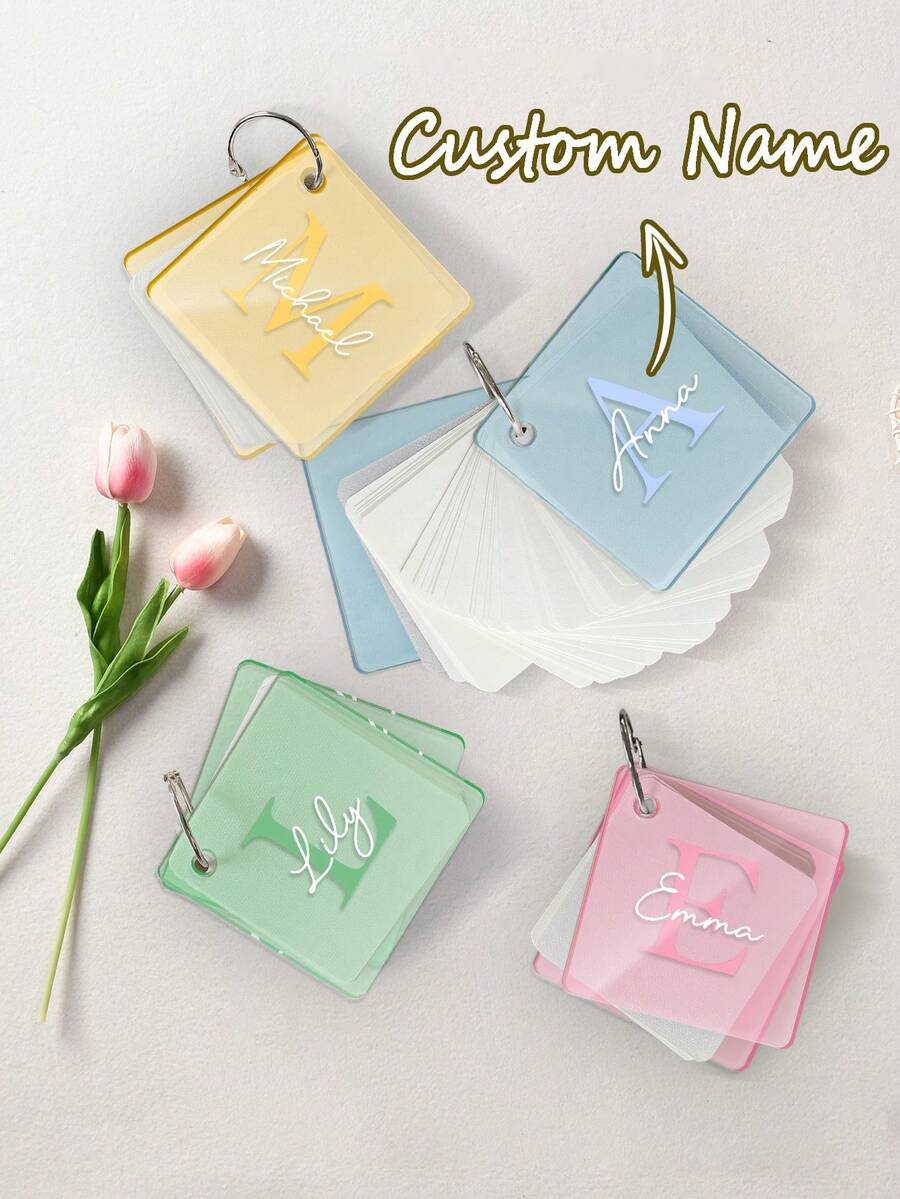 1 quyển sổ ghi chú nhiều màu tùy chỉnh, sổ vuông, tên tùy chỉnh, sổ bìa còng có thể tháo rời, sổ ghi nhớ thẩm mỹ của học sinh trung học, sổ tay cá nhân hóa, sổ tay tùy chỉnh, sổ tay làm việc, sổ tay nhỏ, nhật ký đọc sách, nhật ký viết, sổ tay trống, đa chức năng, trang trí, thư từ, thời trang, hiện đại, nhiều màu sắc, dễ thương, giản dị, tùy chỉnh, cá nhân hóa, độc đáo, quà tặng lý tưởng cho anh ấy, quà tặng lý tưởng cho cô ấy - Nhiều màu - Xem 1
