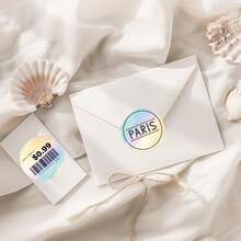 Multicolor Round Thermal Label Printer Paper, 50mm/2 Inch Circle Thermal Stickers Roll, Compatible With Phomemo M110/M221/M220/M120 And Other Portable Label Printers, Waterproof And Durable - Multicolor - View 7