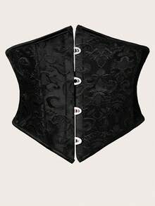 Women's Lace-Up Bodysuit, Waist Cincher - Black - View 13