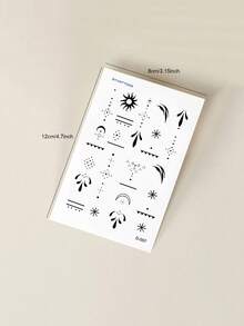 STARTTOOS Hình xăm tạm thời họa tiết đường nét mảnh tối giản phong cách Y2K, tự làm cho hội nghị anime, lễ hội hóa trang, lễ hội âm nhạc, ngày Valentine, quà tặng ngày lễ, thích hợp cho ngón tay, tai, vai, cổ, xương quai xanh, chống thấm nước và hình xăm chân thực. - màu đen - Xem 6