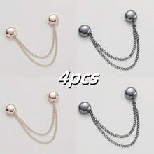 2/4/6/8/10pcs Multi-Functional Magnetic Clips, New Magnetic Clips, Strong Magnetic Scarf Clips With Chain, Shirt Clips, Fashion Accessories For Tightening T-Shirt Hem, Neckline Hem And Pant Hem, Halloween Decor