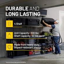 Plano 4Shelf Plastic Storage Shees 48 X 23 X 14 200lb Capacity Pantry Office Closet And Garage Shees Easy To Assemble Durable Plastic Sheing Unit