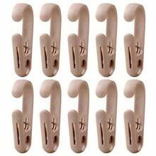 10 Pieces Of Multi-Purpose Clothes Clip S-Hooks, Strong Plastic Hangers, Beach Towel Clips, Chair Clips, Towel Rack Clips, Used For Clothing Stores, Home Offices, And Studios, Clothes Clips - Multicolor - View 3