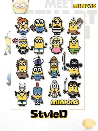 1pc Minions Creative Sticker, Cute Cartoon Car Sticker For Scratch Cover, Laptop, Stationery, Lovely Gift Sticker Christmas Decorations Home Christmas Gifts Christmas Decor