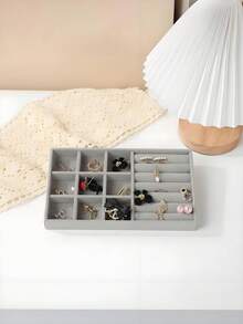 9pcs Gray Jewelry Tray, Multi-Compartment Jewelry Tray, Ring And Necklace Storage Tray, Rectangular Jewelry Storage Container, Jewelry Display Tray, Drawer Divider Storage Tray, Small Item Storage Organizer