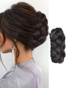 Messy Hair Bun Braided Bun Hair Piece Claw Clip In Synthetic Twisted Braiding Chignon Hair Extension Ponytail Hairpiece For Daily Wear - 彩色 - 查看 7