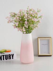 1Pc Pink Ceramic Vase Flower Vase Minimalism Style For Modern Table Shelf Home Decor, Fit For Housewarming, Weddings, Birthday, Christmas, Thanksgiving, New Year Room Decor Glass Vase - Pink - View 7