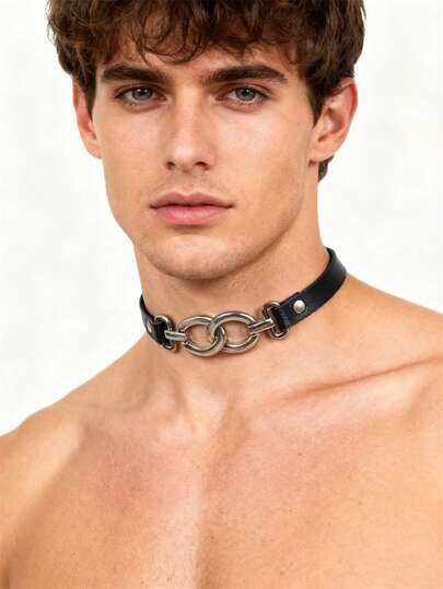 1pc Men'S Fashion Collar Fashion Necklace Belt-Shaped Collar Carnival Outfit Daily Wear Accessories Men'S Necklace Daily Wear Accessories Looks Of Party Season Picks