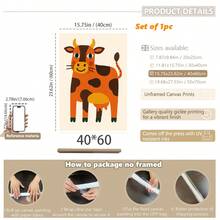 1 gerahmtes/Leinwand Wandkunst, Dinosaurier Tier Thema Dekoration. Badezimmer Wanddekoration. Themen Poster, Schlafzimmer Dekoration, Raumdekoration, Heimdekoration, Ornamente, Winterdekoration für Zuhause, Wanddekoration. Geeignet für Kinderzimmer, Kinderzimmer, Jungen- und Mädchen-Partyräume, Kita-Klassenzimmer Dekoration, wasserfestes Material. Kopfteil Dekorative Tapete, Party Deko Geschenke. Badezimmer Wanddekoration.