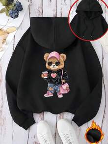 Noutăți toamnă-iarnă 2025, imprimeu cu păianjen, hanorac negru cu glugă, croială supradimensionată pentru femei, pulover lung, pentru ieșiri de seară/vacanțe/birou/acasă/zilnic/ședință foto/stradă/călătorii/brunch/concert la țară/aeroport, haine de damă de toamnă-iarnă, haine de toamnă-iarnă, haine pentru întoarcerea la școală, bal de absolvire, ținute de profesoară pentru femei, bluze de damă pentru ieșiri în oraș, bluze business casual pentru femei, haine de Halloween - Negru - Vizualizare 1