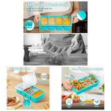 Silicone Freezer Molds Soup With Lid U2013 1 - Cup Soup Container Style Cube Trays Freezer, Meal Prep Food Storage, Freeze 250mL125mL Portions U2013 2 Pack - 湖藍色 - 查看 1