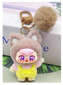 可爱卡通动物背包挂件 - 树脂材质，天鹅绒DIY手机挂饰，毛茸茸的耳朵和生动的表情，粉色和多种颜色可选，耐用树脂材质，适用于背包、钥匙，是送给女性和青少年的礼物（生日、情人节） - 单个挂件，背包装饰，趣味设计，迷人吊坠，装饰钥匙扣，青少年配饰，温馨礼物，可爱爱好者，包包挂饰，可伸缩挂绳，可爱粉丝